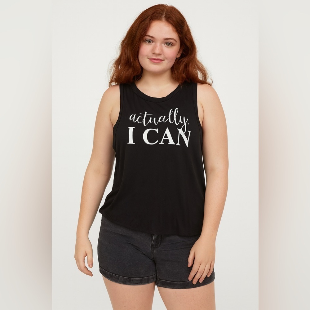 Body Rags Black and White Athletic Tank Top Medium